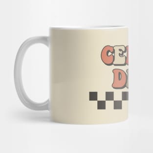 Celine Dion Checkered Retro Groovy Style Mug